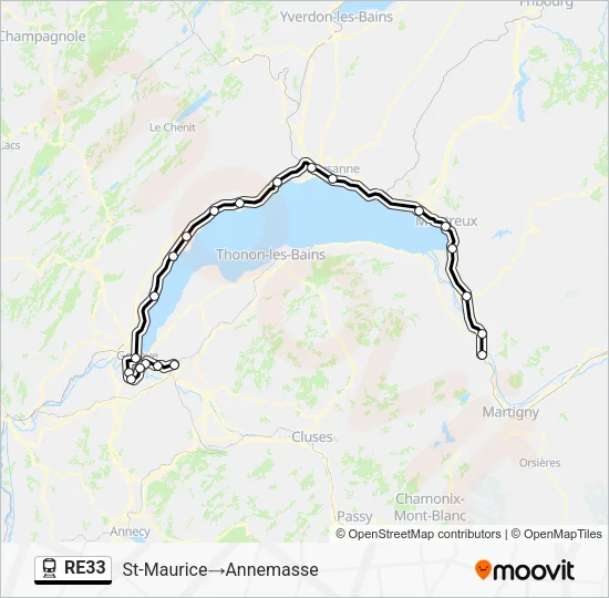 RE33 Train Line Map