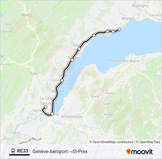 RE33 Train Line Map