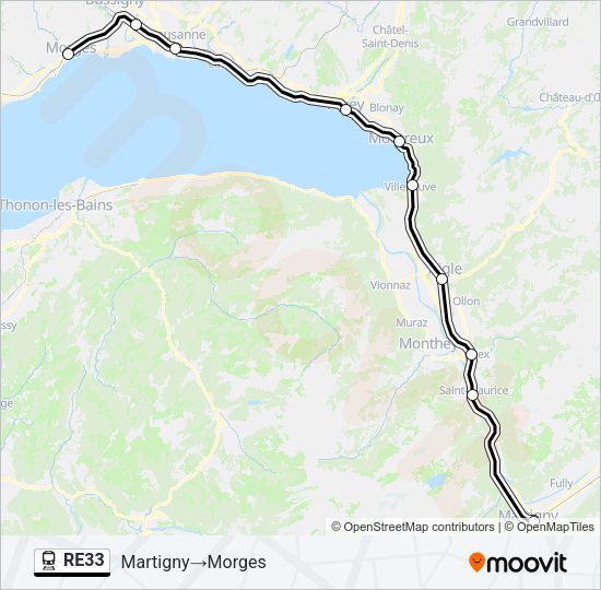 RE33 Train Line Map