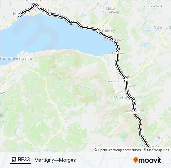 RE33 Train Line Map