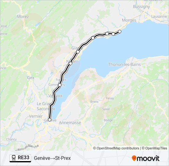 RE33 Train Line Map
