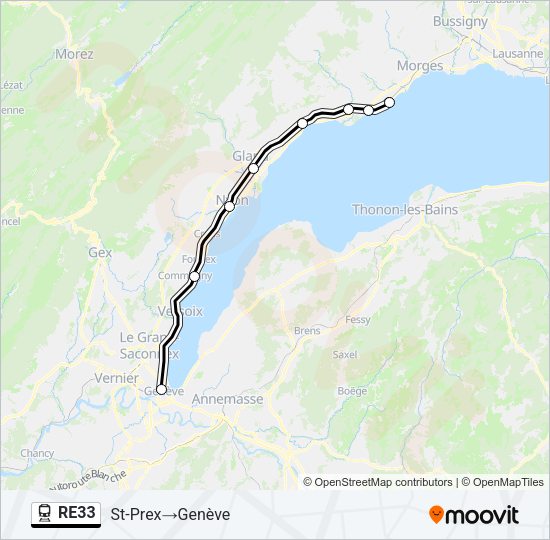 RE33 Train Line Map