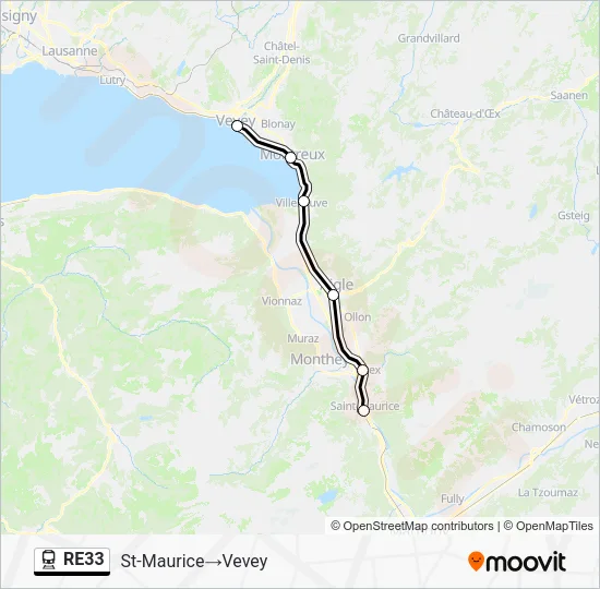 RE33 Train Line Map