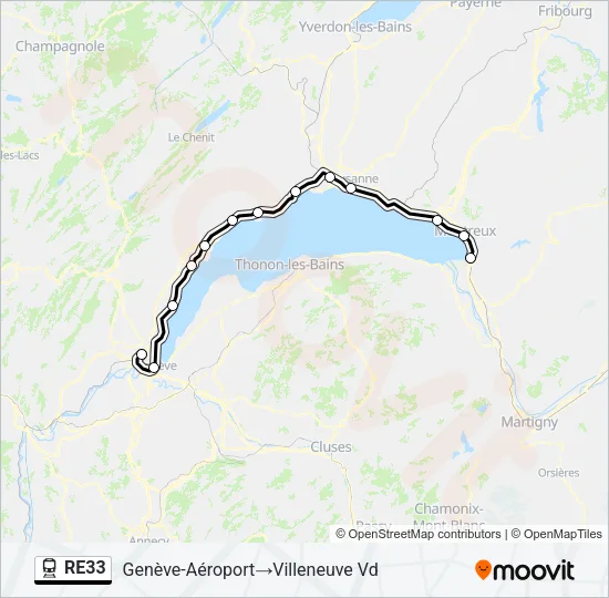 RE33 Train Line Map