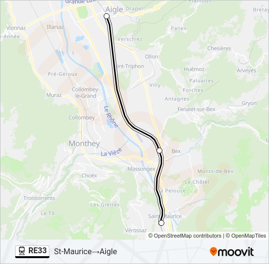 RE33 Train Line Map