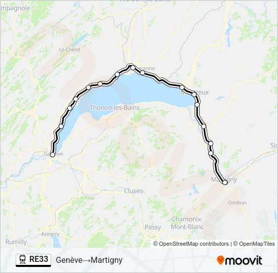 RE33 Train Line Map