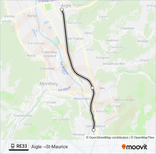 RE33 Train Line Map