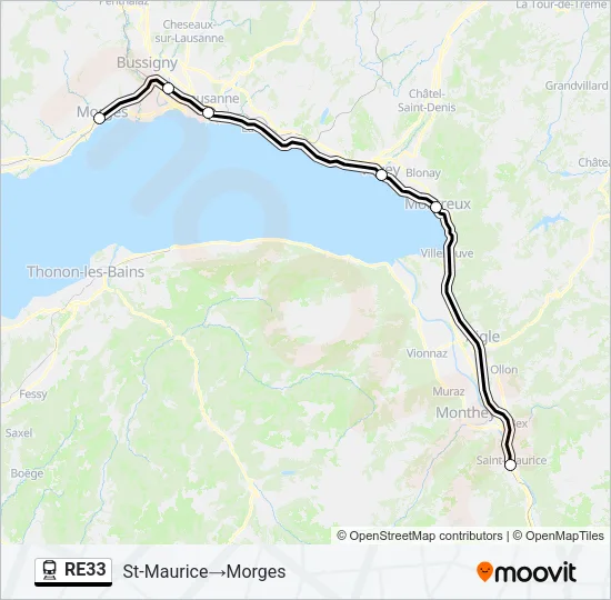 RE33 Train Line Map