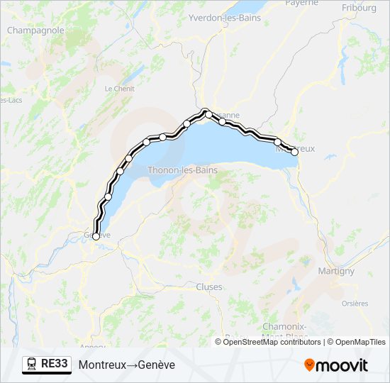 RE33 Train Line Map