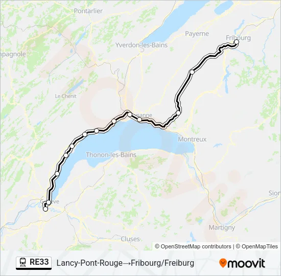RE33 Train Line Map