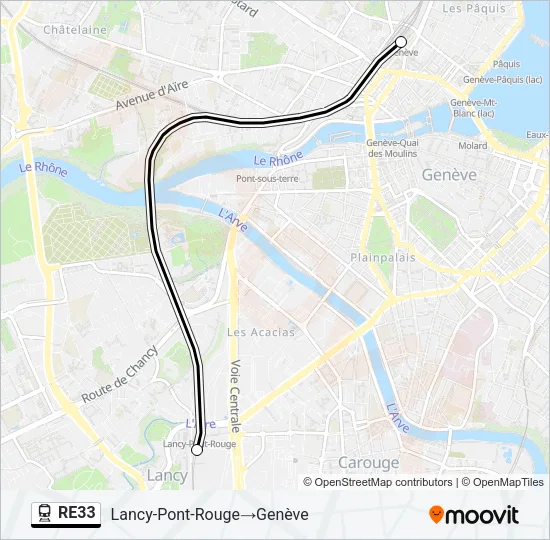 RE33 Train Line Map