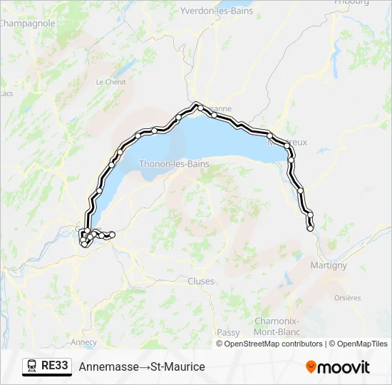 RE33 Train Line Map