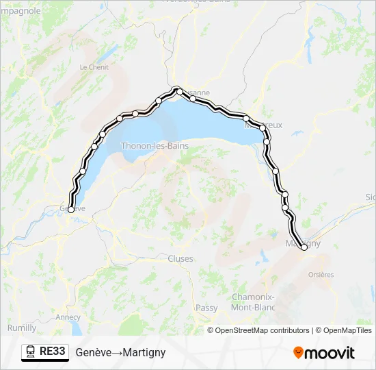RE33 Train Line Map