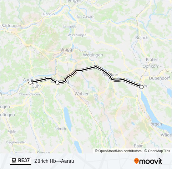 RE37 train Line Map