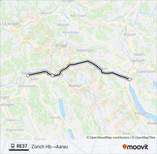 RE37 Train Line Map