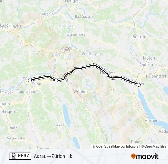 RE37 Train Line Map