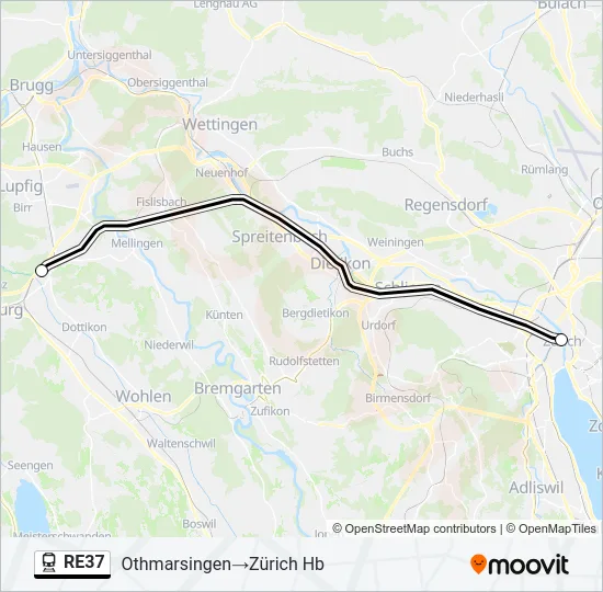 RE37 Train Line Map
