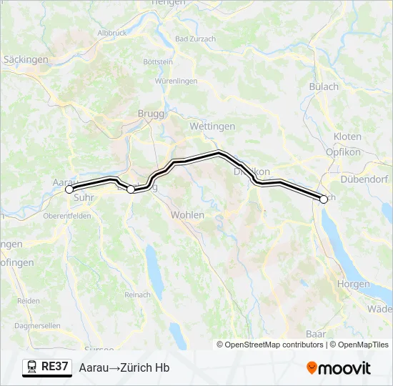 RE37 Train Line Map