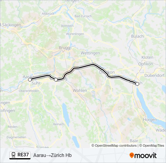 RE37 Train Line Map
