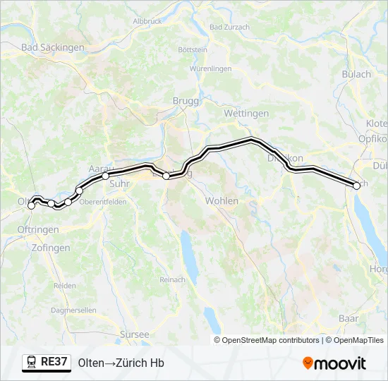 RE37 Train Line Map