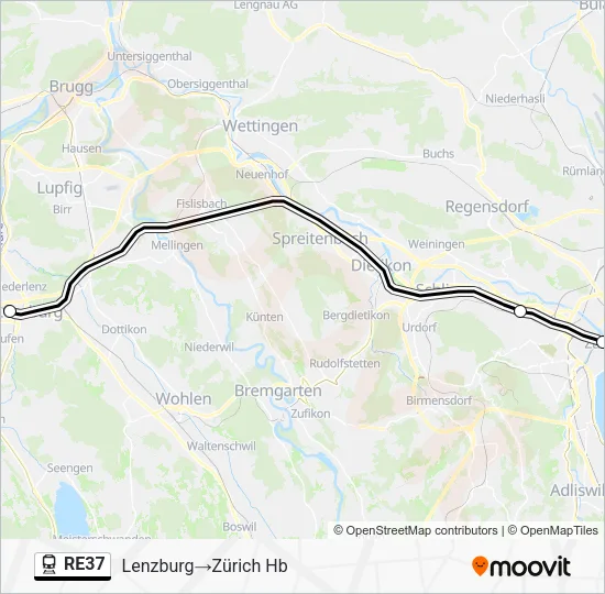 RE37 Train Line Map