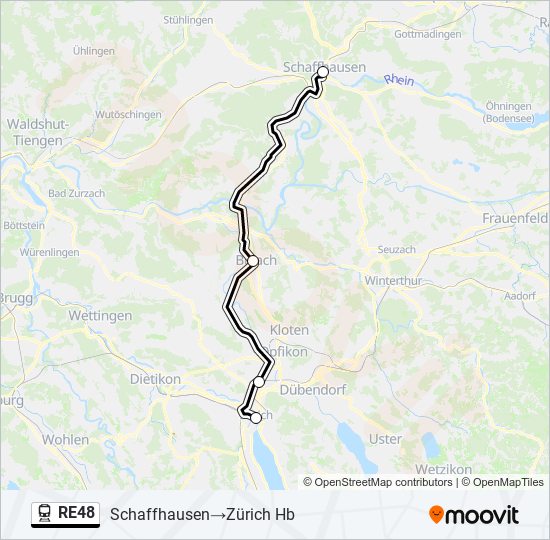 Plan de la ligne RE48 de train