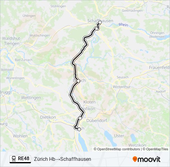 Plan de la ligne RE48 de train