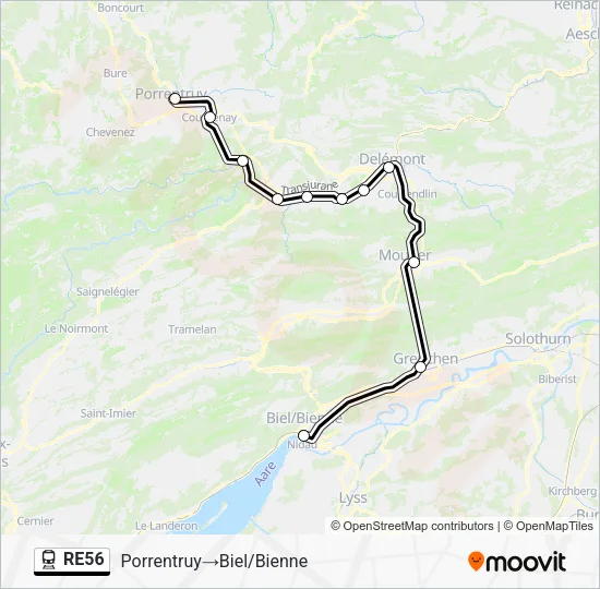 RE56 Train Line Map