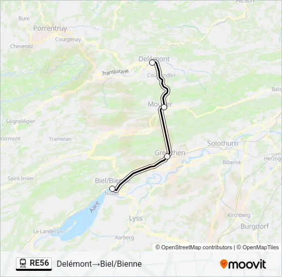 RE56 Train Line Map