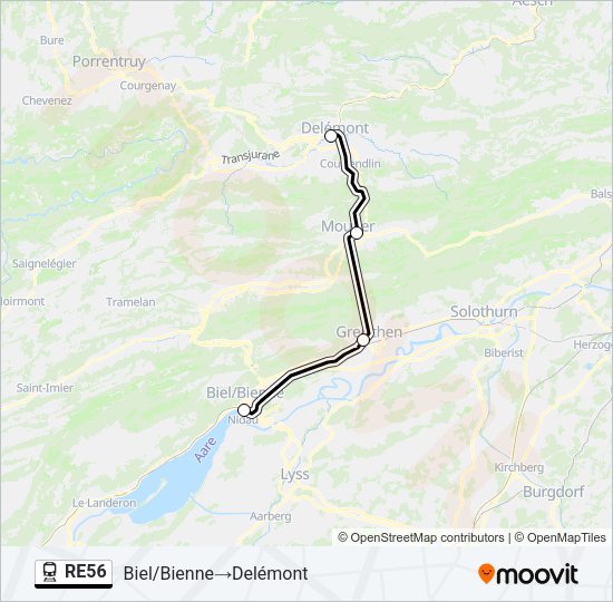 RE56 Train Line Map