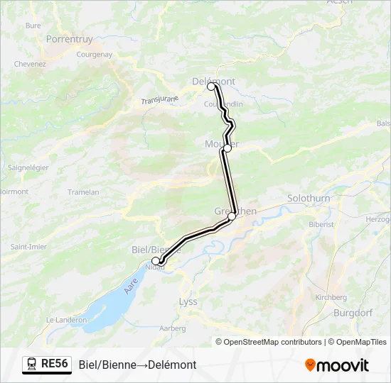 RE56 Train Line Map