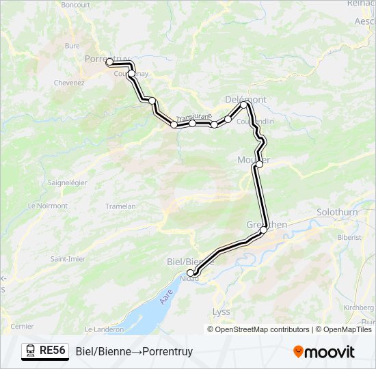 RE56 Train Line Map