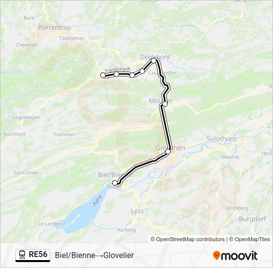 RE56 Train Line Map