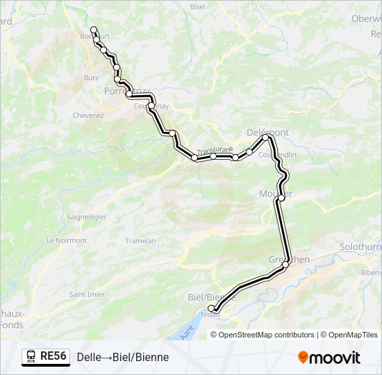 RE56 Train Line Map