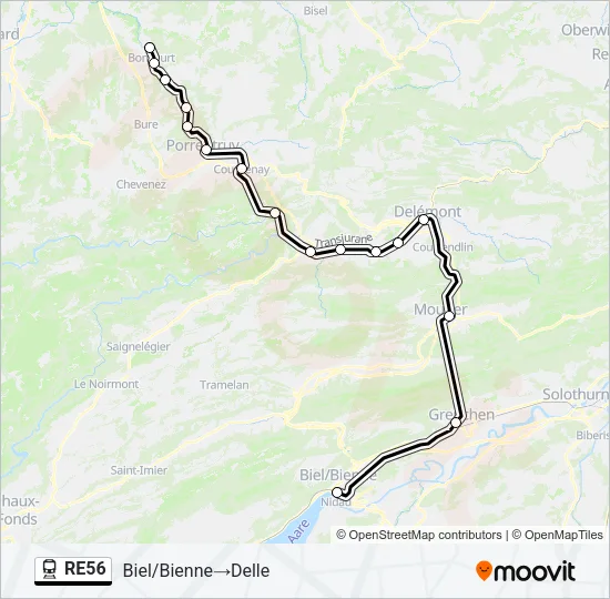 RE56 Train Line Map