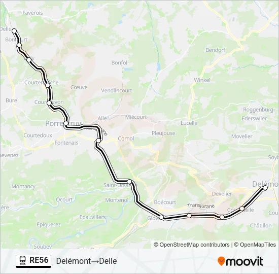 RE56 Train Line Map