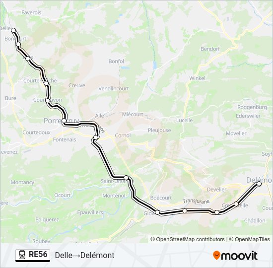 RE56 Train Line Map