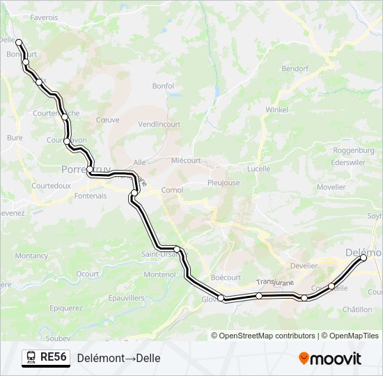 RE56 Train Line Map