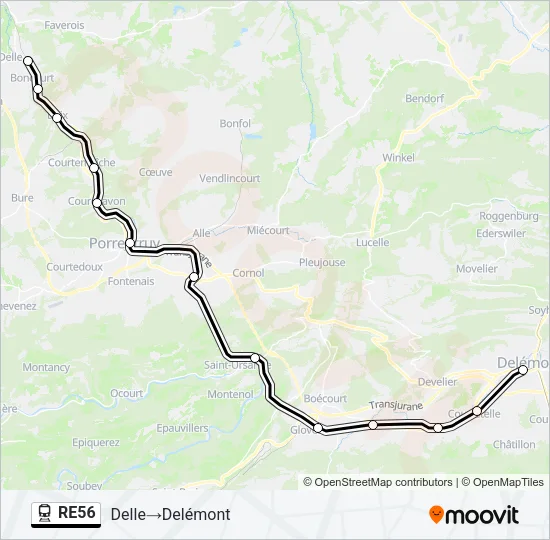 RE56 Train Line Map