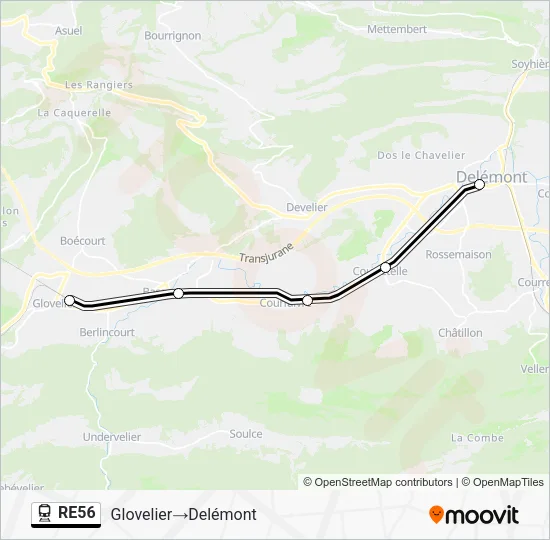 RE56 Train Line Map