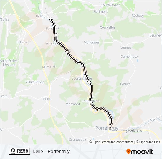 RE56 Train Line Map