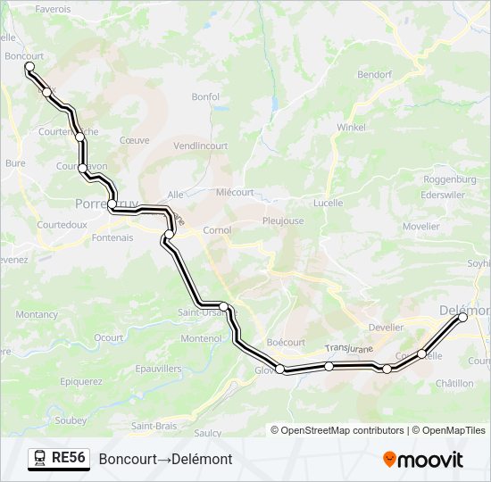 RE56 Train Line Map