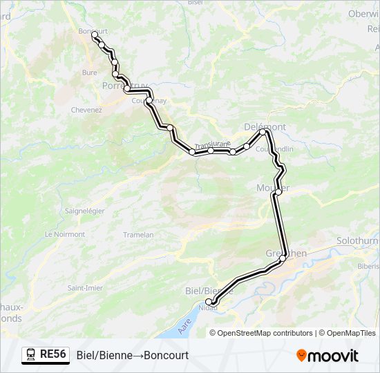 RE56 Train Line Map