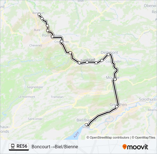RE56 Train Line Map