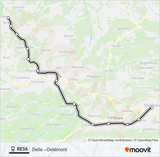 RE56 Train Line Map