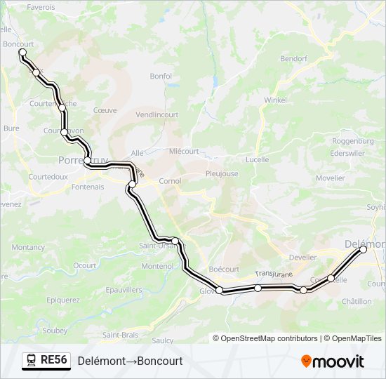 RE56 Train Line Map