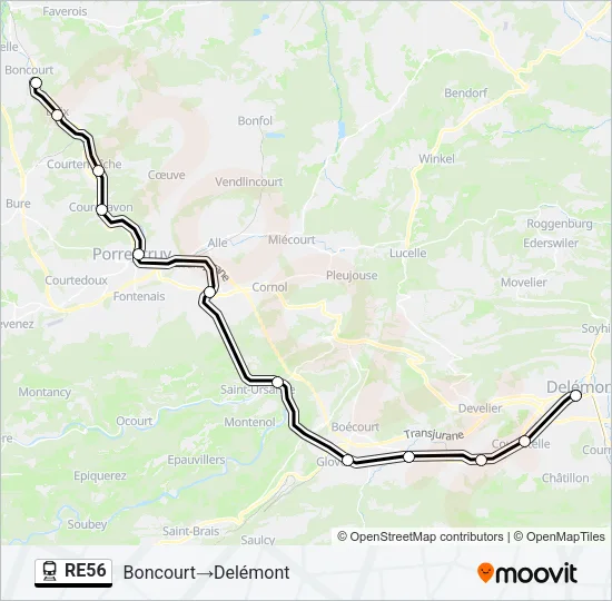 RE56 Train Line Map