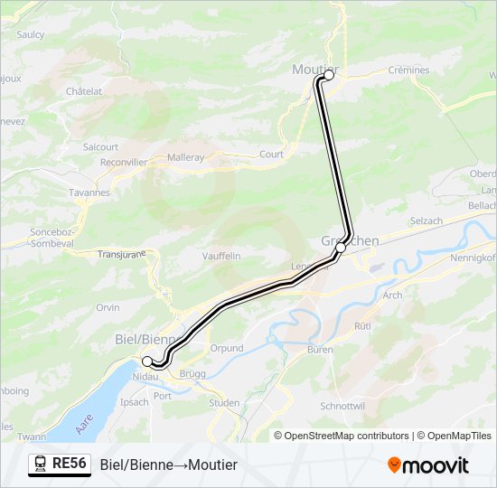 RE56 Train Line Map