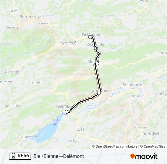 RE56 Train Line Map