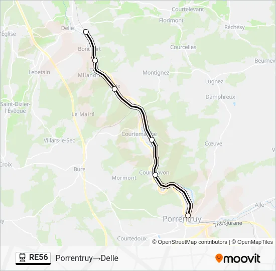 RE56 Train Line Map